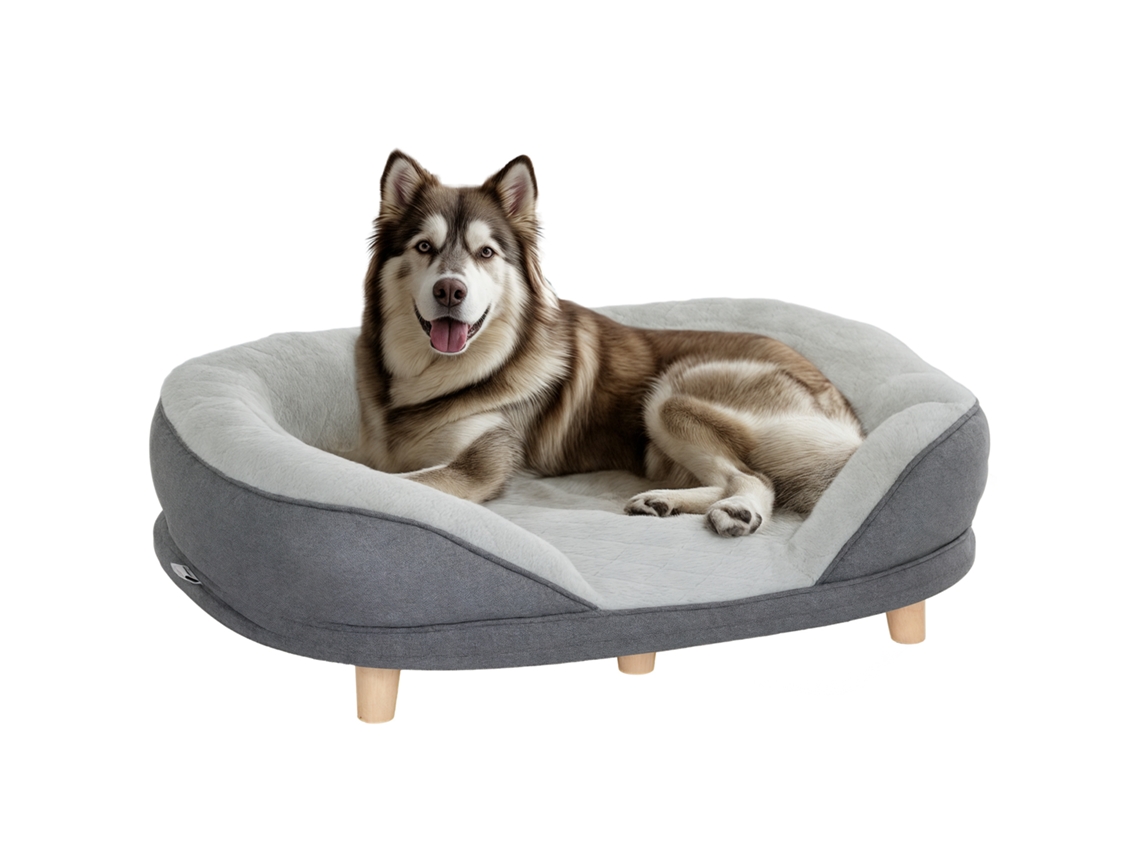 Cama para Cães de Até 25 Kg, Cobertura Removível, Pés Antiderrapantes, 90 X 78 X 25 Cm, Cinza Ge