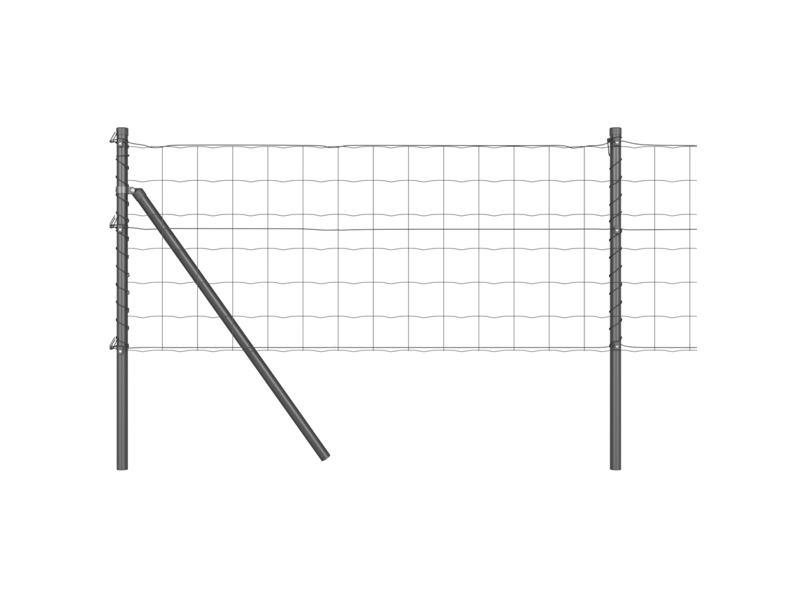 Conjunto 1 Cerca Externa Vidaxl Cinzento Aço (25 X 0,4 M)