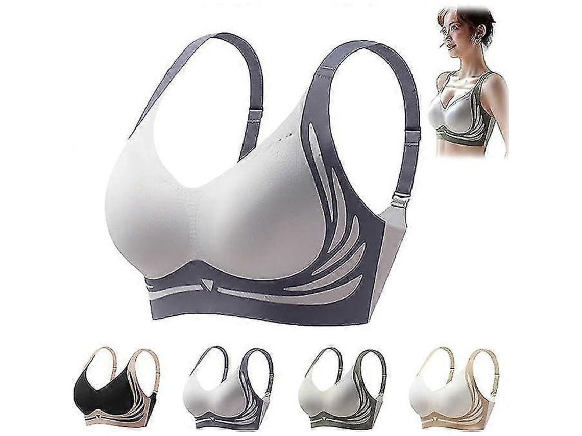 Sutiã Sem Arame Super Push up: Conforto, Apoio Sexy e Estilo Versátil para o Dia Todo 1 Unidade Cinza