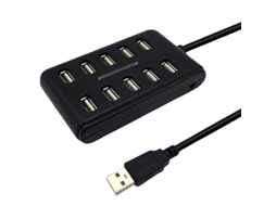 Yizhood Usb 2.0 Docking Station Driver portátil grátis 10 portas de alta velocidade Multi USB Splitter Hub para PC Laptop Preto