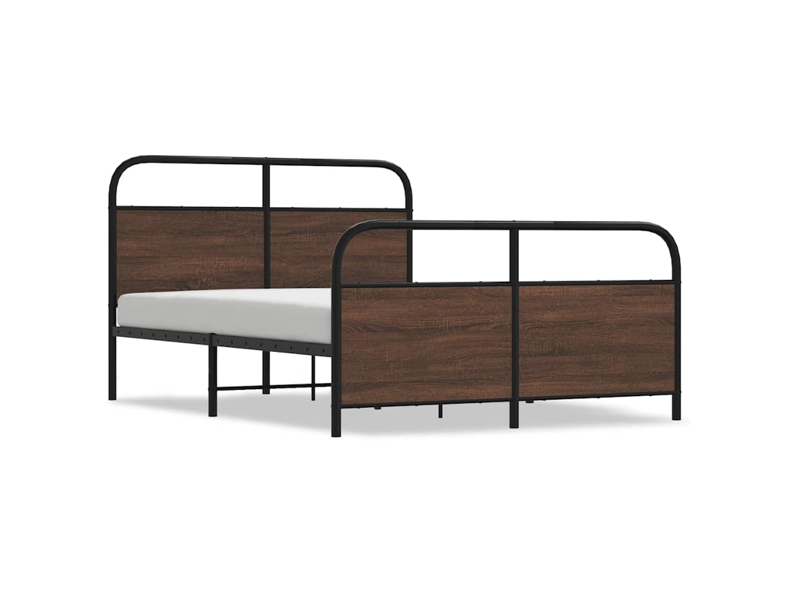 Estrutura de Cama sem Colchão 140x200 Cm Metal Carvalho MAISON EXCLUSIVE