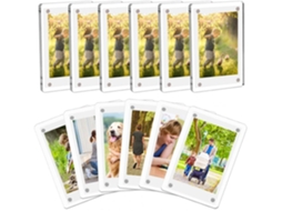 Conjunto De 12 Ímãs De Acrílico Para Geladeira, Porta Retratos, Suporte Transparente Para Fotos, Fil Gokoco