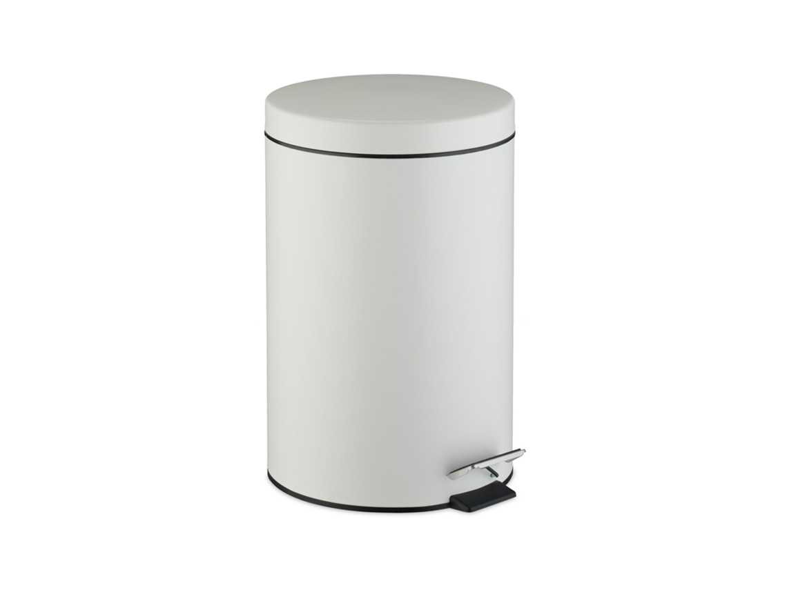 Relaxdays Caixote Do Lixo De Cozinha, 20 L, Com Tampa, Interior Removível, Pedal, Design Mate, Tretmülleimer, Branco