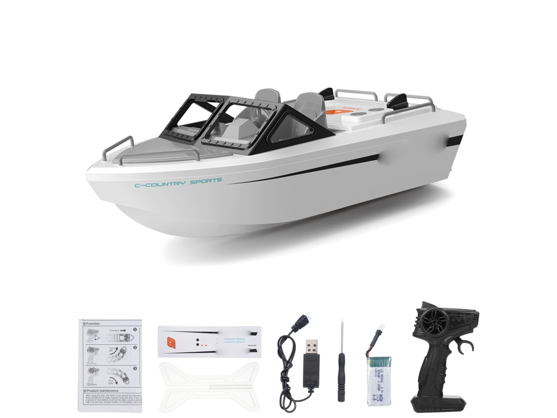 Barco De Controle Remoto 2.4ghz Com Motor Sem Escova Para Piscinas E Lagos Brinquedo Infantil