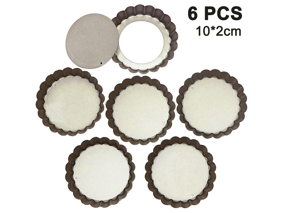 Unidades de Forma de Torta Antiaderente Resistente com Fundo Removível Forma de Quiche de Fundo Solto Removível Forma de Torta 10*2 Cm