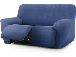 Capa de Sofá Relax Extensível 3 Lugares x 2 Esquerda EYSA Premium Jaz Tecido Multielástico (260 x 70 x 120 cm - Poliéster e Algodão - Azul)
