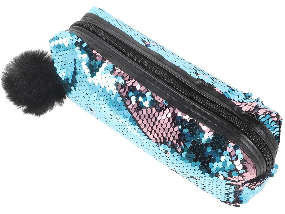 Porta-lápis Galpada, conjunto de 2 peças, prático, com glitter e detalhes em lantejoulas.