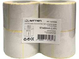 Pack 4 Rolos Etiquetas Autocolantes SITTEN (57 x 60 mm x 500)