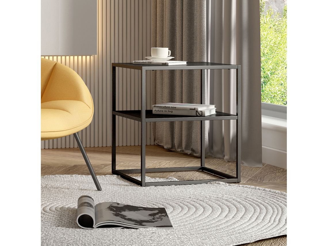 Mesa Auxiliar [EN.CASA] (51 x 45 x 40 cm - A�o - Preto)