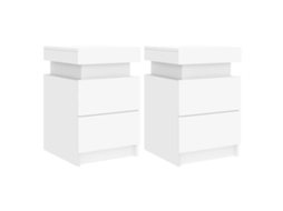 Conjunto de 2 Mesas de Cabeceira com Luzes Led MAISON EXCLUSIVE 35x39x55 cm em Branco