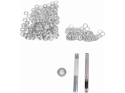 Kit De Ilhós Cobre Com Arruelas (100 Peças) Para Tecido, Couro,