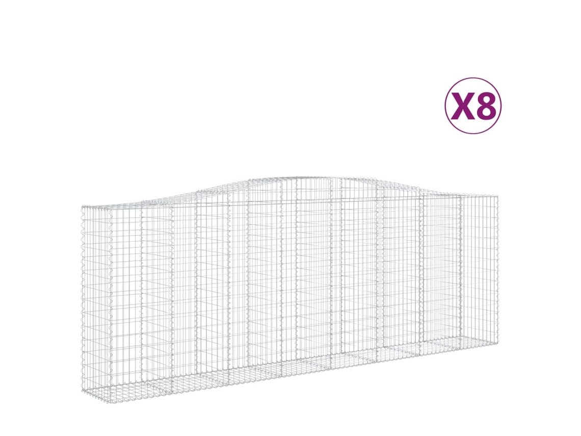 Gabion Basket, Gabion Baskets Vidaxl Prateado Ferro (400 X 50 X 140/160 Cm)