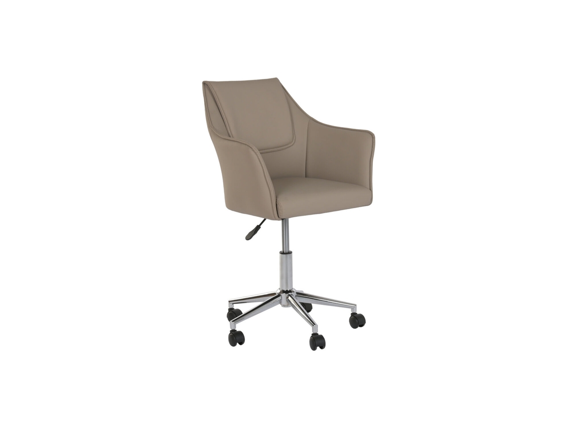 Cadeira de metal PU com 95 rodízios, bege, 59x59x83cm ALEXANDRA HOUSE LIVING