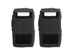 2pcs Capa De Silicone Protectora Para Rádio Walky Talky Baofeng Uv5r Mini (preto)