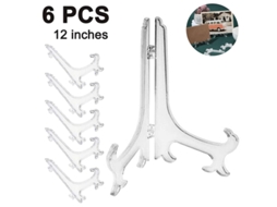 Suporte Para Exposição De Pratos 12" 6pcs/set Suporte De Quadro Plástico Transparente Para Mesa