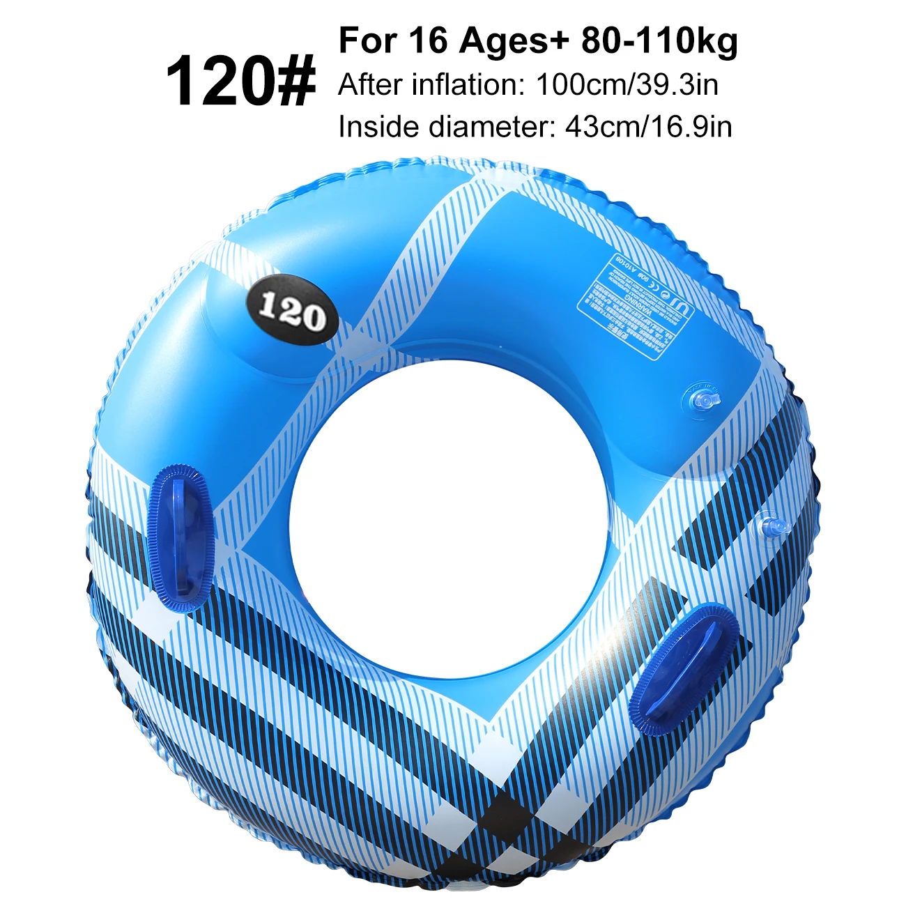 (120 Azul) 1 Boia Inflável Para Adulto Com Alça, Boia Redonda Para Piscina