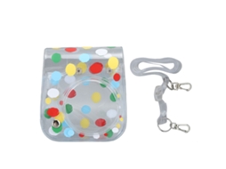 Funda Protectora Para Cámara Instantánea Mini 12 Transparente Con Puntos Coloridos