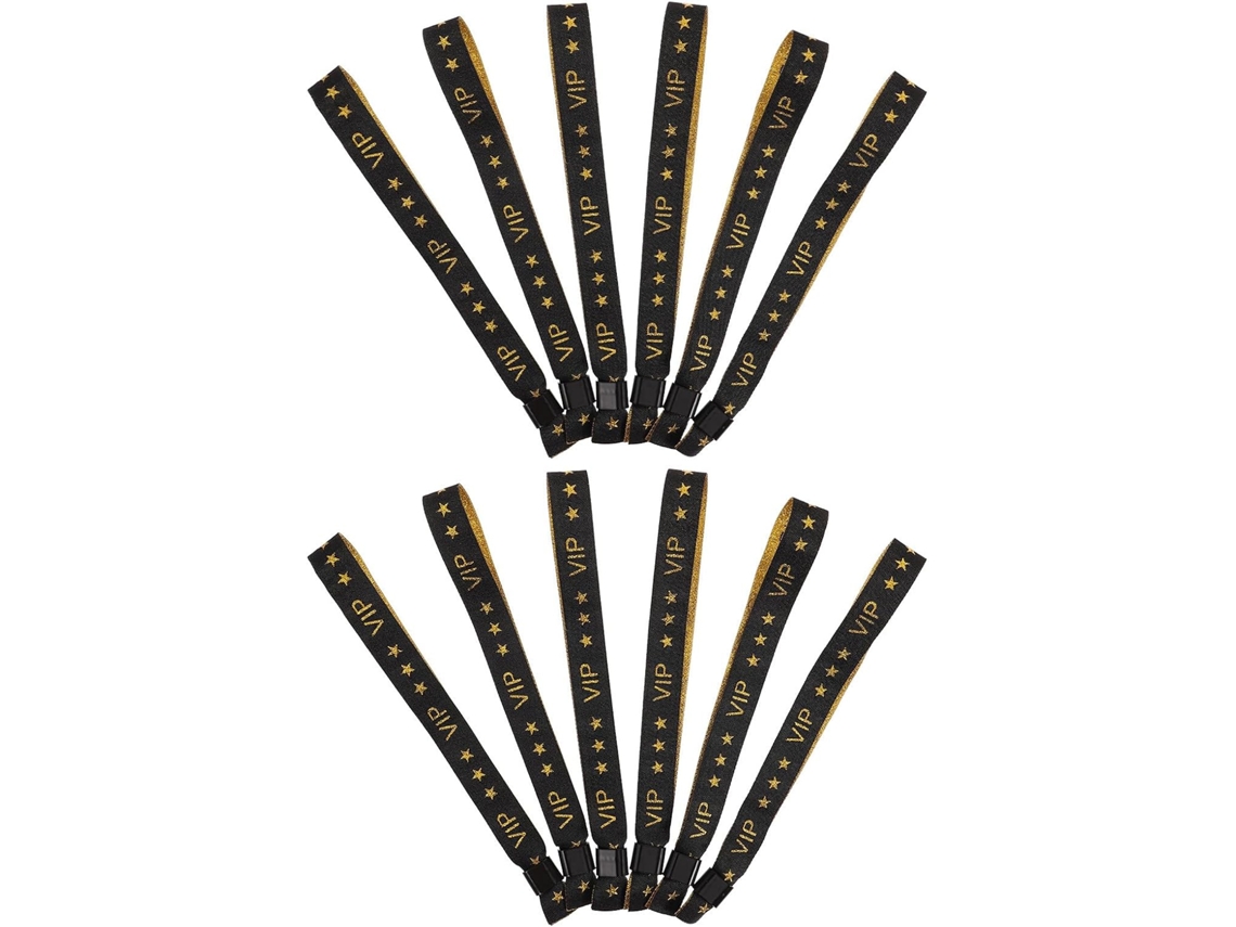 Pulseiras de poliéster Hanabass para eventos VIP, 50 unidades, ideais para shows e festas, identificação rápida.