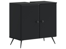 Vidaxl Armário Para Pia De Banheiro Breda Preto 59,5 X 31,5 X 59 Cm