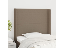 Vidaxl Cabeceira Cama C/ Abas Tecido 93x16x118/128cm Cinza-acastanhado