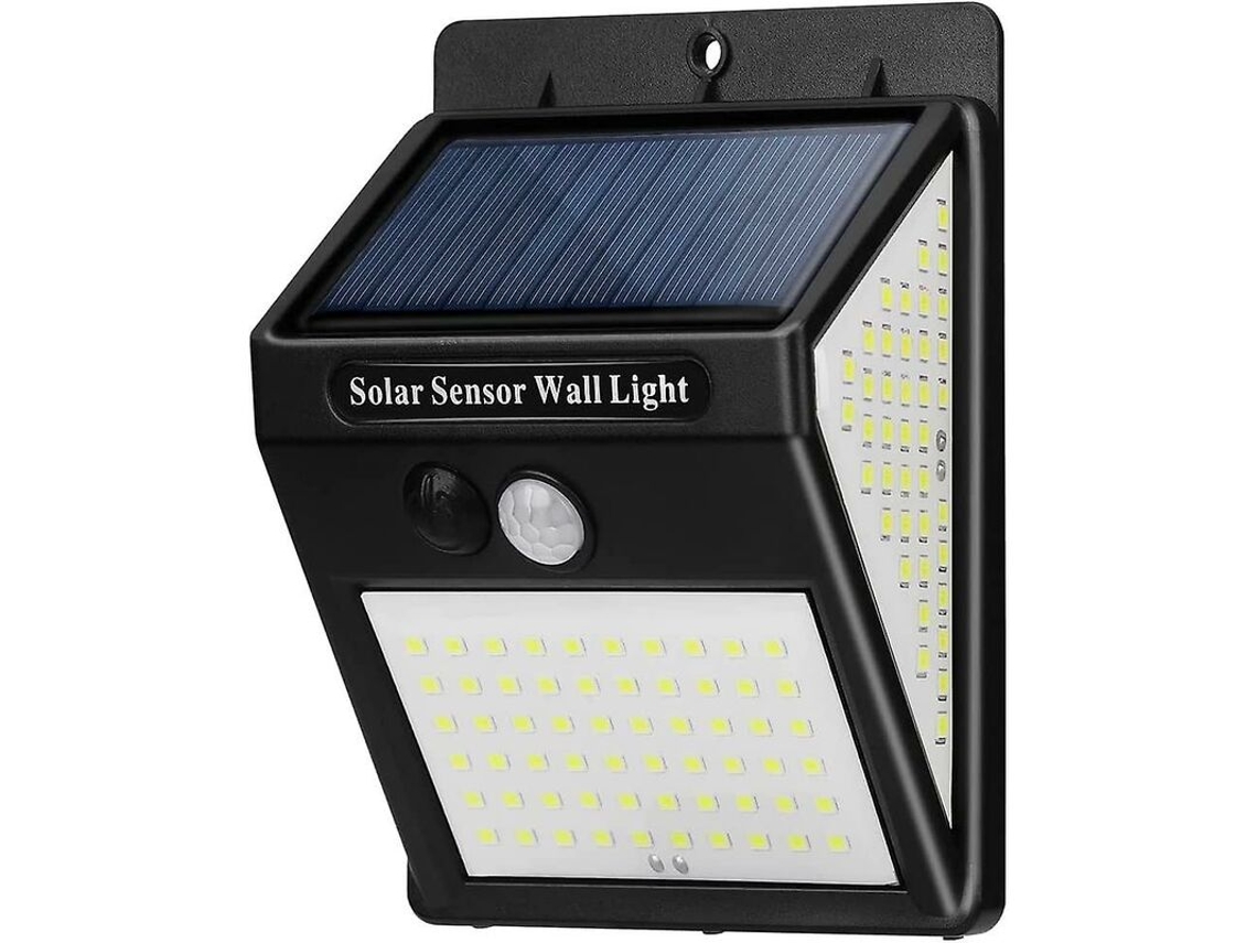 Lâmpada Externa Movida a Energia Solar Detector de Movimento 3 Modos [1 Pacote de 144 Leds] Sem Fio e À Prova D'Água
