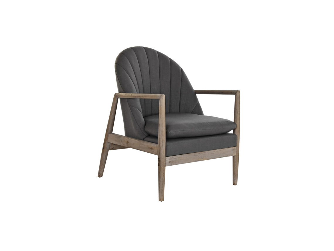 Poltrona Alexandra House Living Fir em poliéster cinza escuro, 68x69x89cm