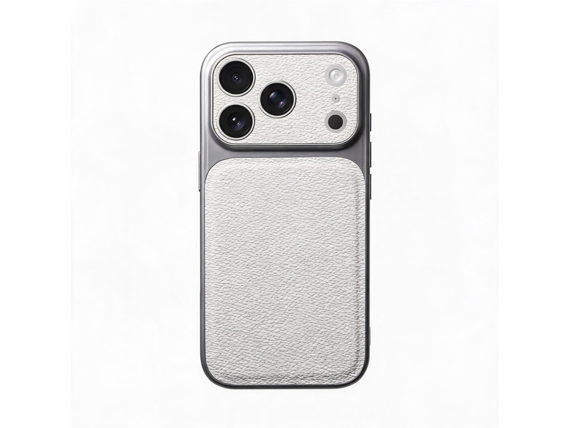 Capa Hibbent Para Iphone 18 Pro Com Textura Litchi E Proteção Anti-queda (prata)