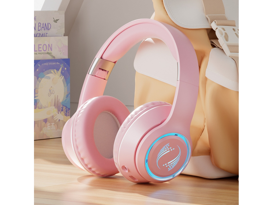 Fone De Ouvido Gamer Com Redução De Ruído, Qualidade De Som Hifi, Dobrável, Retrátil, Rosa