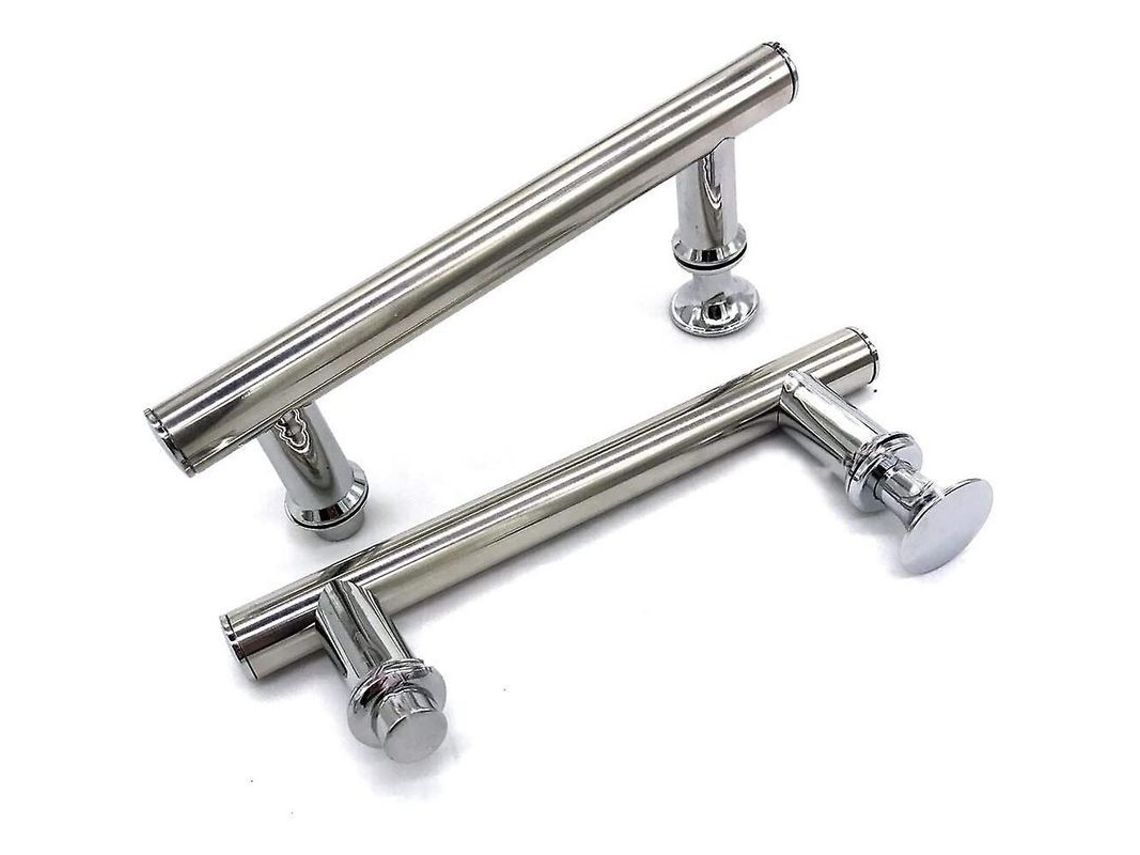 2025 Novo 2 Pçs 145mm Chrome Abs Alça de Porta de Chuveiro, Buraco a Buraco (14.5cm)