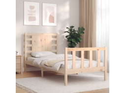 Estrutura cama de solteiro c/ cabeceira madeira maciça