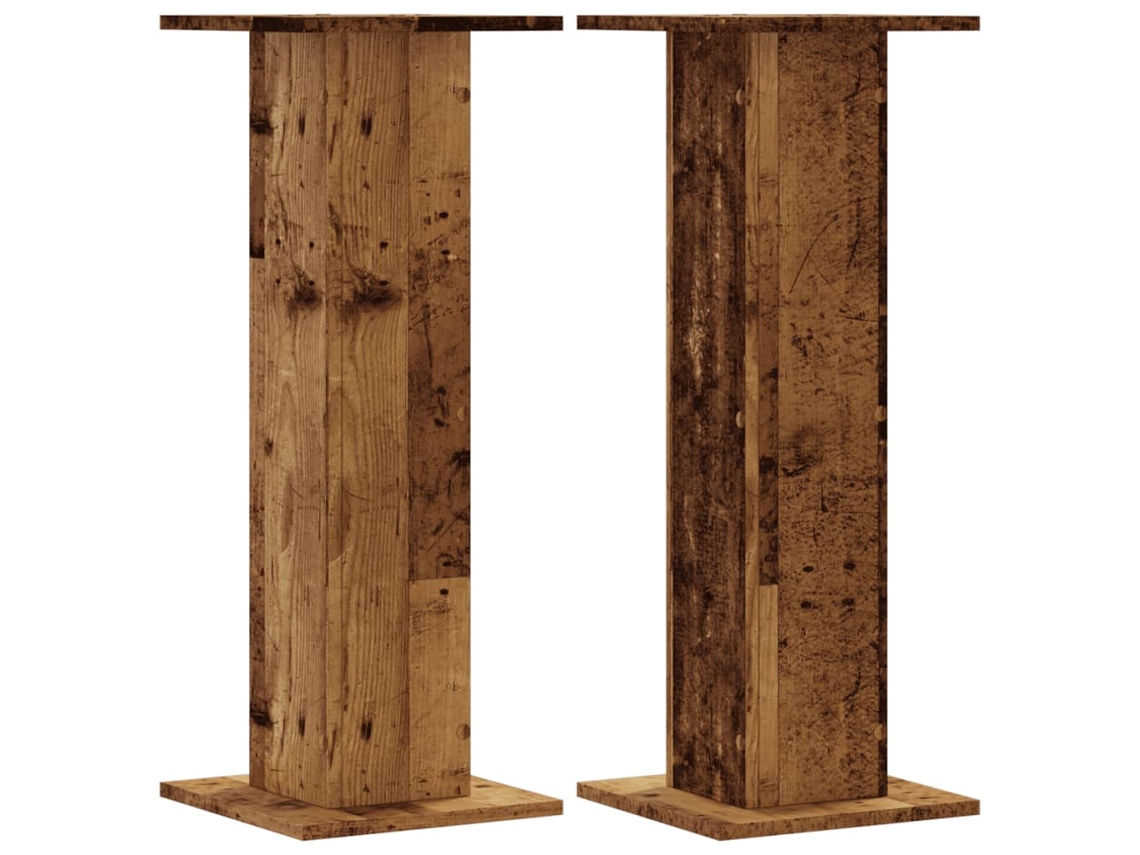 Conjunto 2 Suporte para plantas VIDAXL Marrom Madeira processada (30x30x80cm)