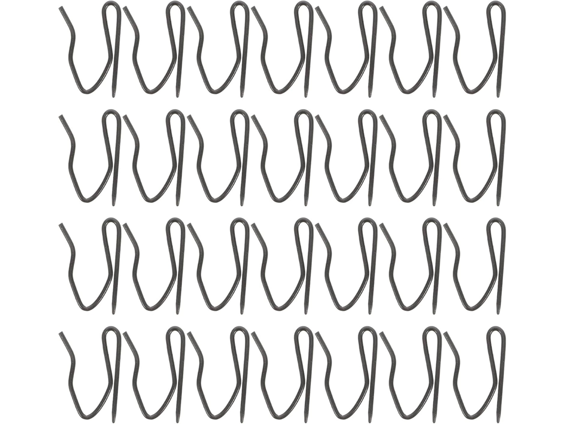 30 Ganchos Metálicos Para Cortina S 17 X 35 Mm, Cor Preta, 30 Peças, Presilhas Para Cortina Com Pont