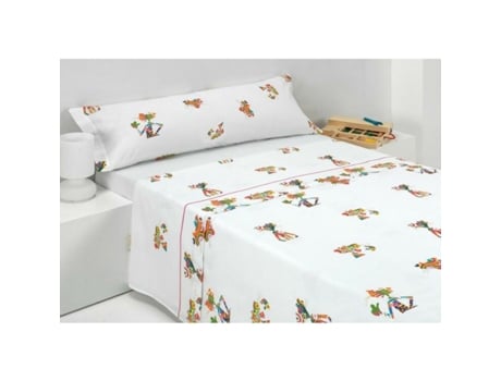 Conjunto De Lençol Pink Panther Unico Multicolor Poliéster Branco (38x28x4cm)