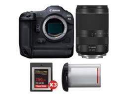 Eos R3 + Rf 24 240mm F/4 6.3 Is Usm + 3 Sandisk 256gb Extreme Pro Cfexpress Type B + Canon Lp e19 + Ebook “20 Dicas para Fotos Que Impressionam” CANON