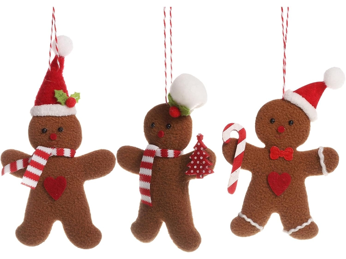 Conjunto 3 Pingentes Algodão Especiarias Decoração Árvore Natal Enfeites Criativos Pendurar Durante Festas GOKOCO