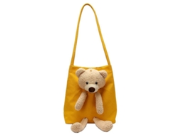 Bolso Hombro Mujer Oso Dibujos Animados De Lona Cubo Portátil Con Cremallera Magnética