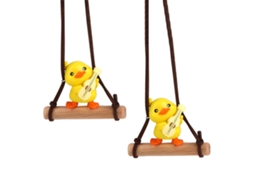 Laxiscreed Conjunto De 2 Enfeites De Pato De Baloiço Para Espelho Retrovisor Do Carro