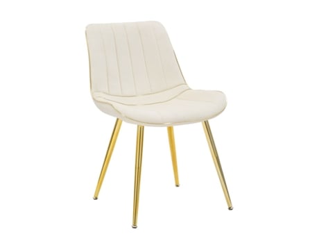 Conjunto Cadeira Paris Creme/Ouro 2 Pcs Cm 51X59X79 MAURO FERRETTI