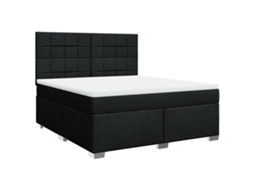 Cama com Molas/colchão 180x200 Cm Tecido Preto MAISON EXCLUSIVE