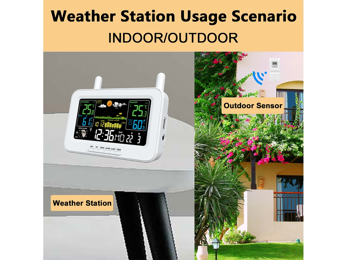 Primeira estação meteorológica sem fio com sensor externo