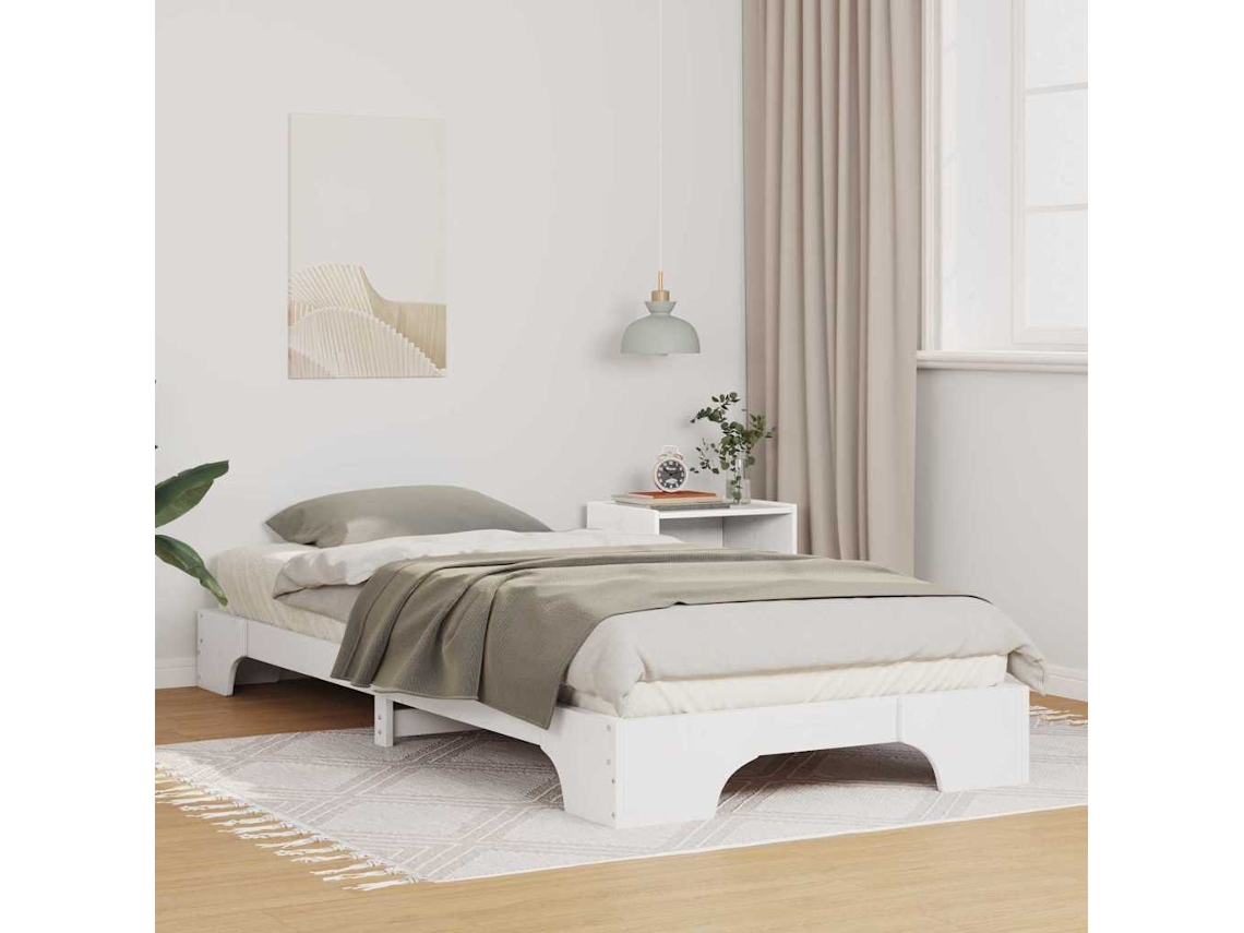 Vidaxl Estrutura Da Cama Branco 80 X 210 Cm Madeira De Pinheiro Sólida