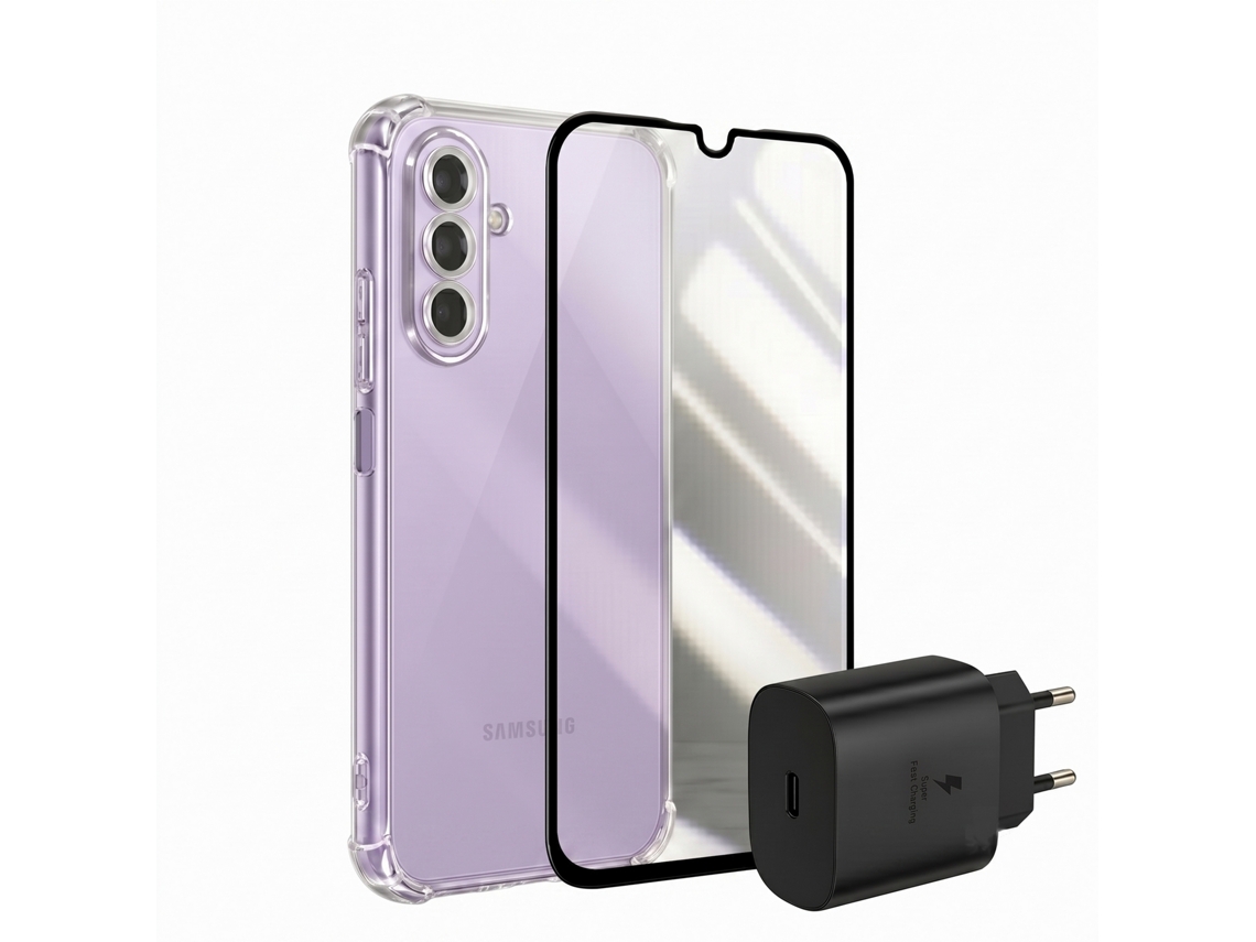 Pack Acessórios Capa Com Vidro E Carregador Para Samsung Galaxy A37