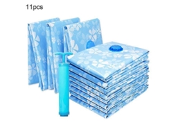 Conjunto De 11 Sacos Armazenamento A Vácuo Reutilizáveis ​​com Bomba Manual Para Comprimir Roupas E Travesseiros