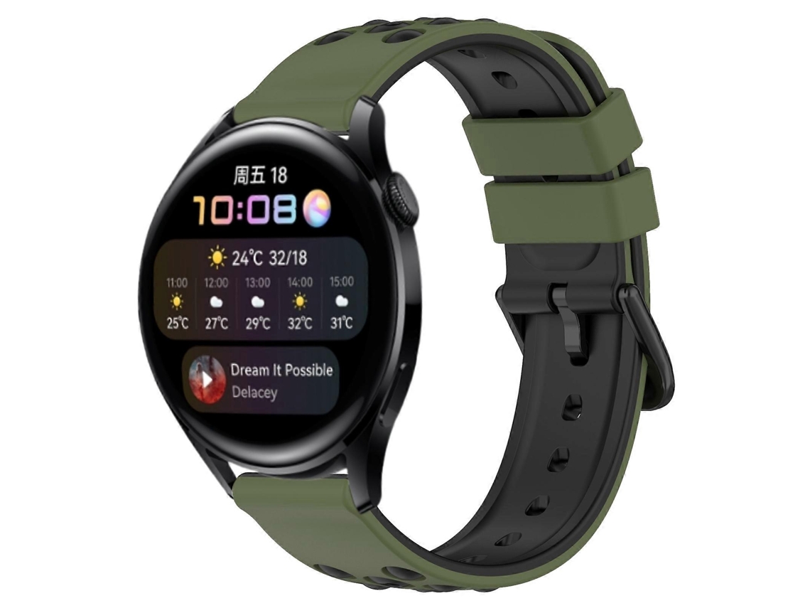 Pulseira De Silicone Poroso Bicolor De 22 Mm Para Huawei Watch 3