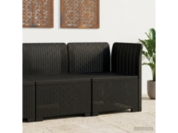 Vidaxl Sofá De Jardim 1 Lugar Look Rattan Pp Antracite