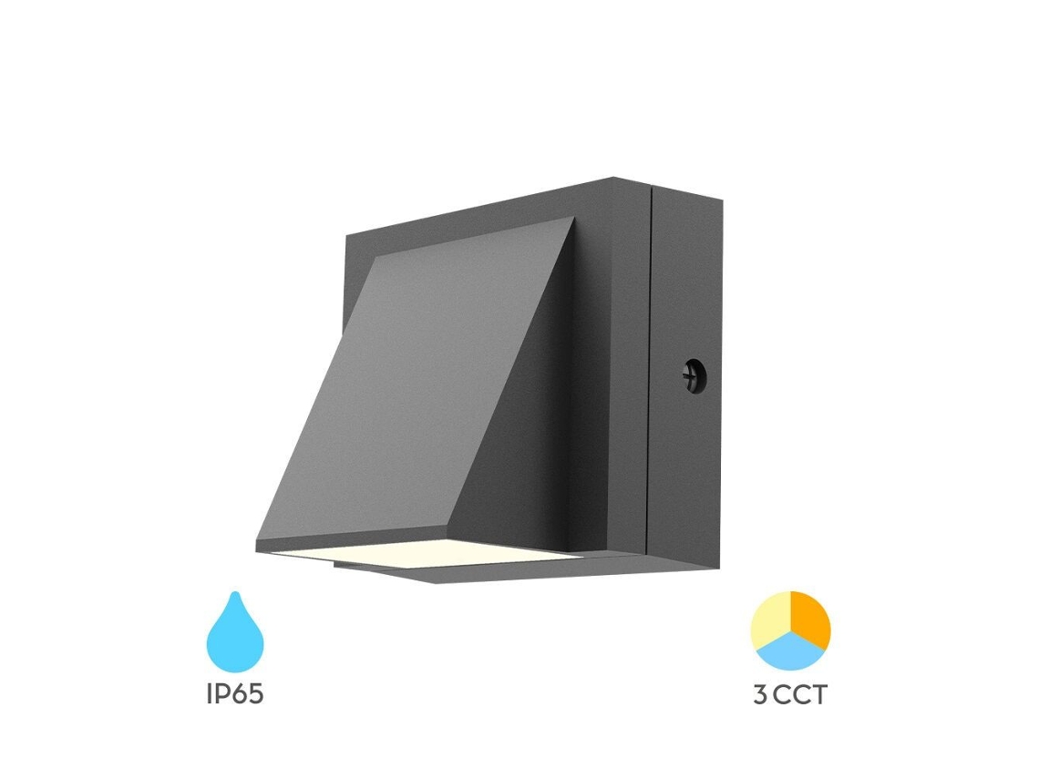 Arandela De Parede Led Para Exterior 6w 3 Em 1 Ip65 Cinza Braytron