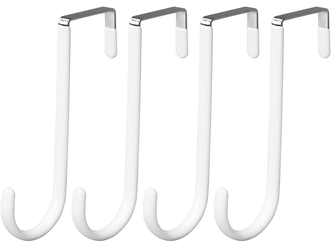 Conjunto de 8 Ganchos Brancos de Parede para Porta, Ideais para Toalhas, Roupões e Bolsas Organizador para Banheiro SFUSHOS
