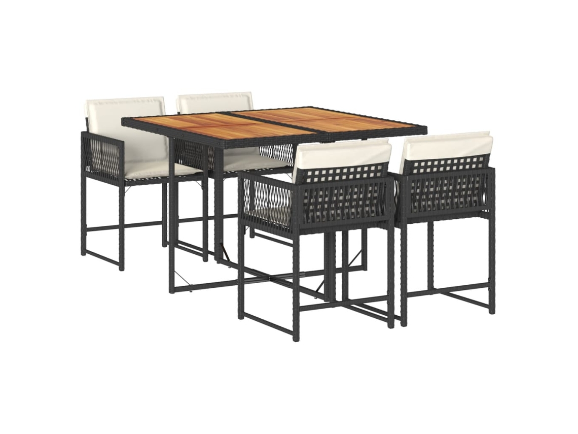 Garden Dining Set, Garden Dining Sets Vidaxl Preto Rattan / Vime (n/a)