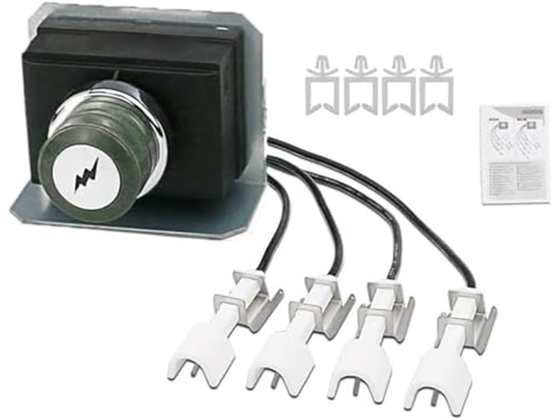 Kit De Ignição Eletrônica Para Churrasqueira (código ), Com 4 Eletrodos, Fios E Clipes