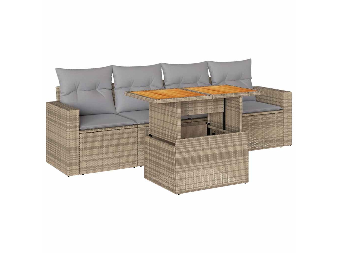 Garden Sofa Set, Garden Sofa Sets Vidaxl Bege Rattan / Vime (n/a)